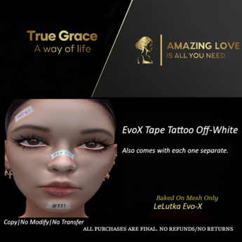 Second Life Marketplace - Evox Tape Tattoos Off-White